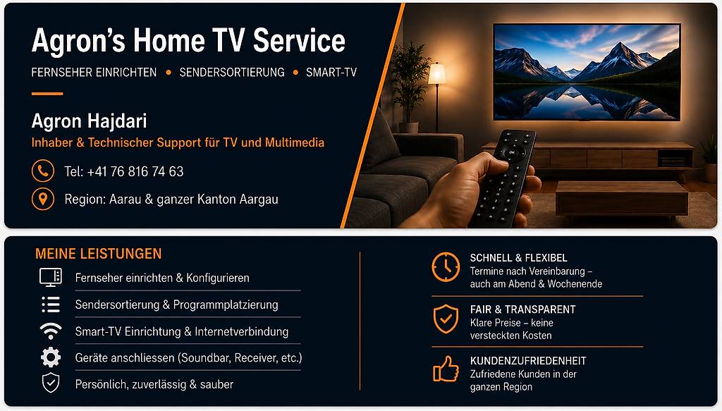 Neuer Fernseher? Ich helfe beim Einrichten