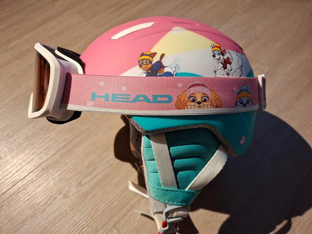 HEAD Maja Visor PAW Ski- und Snowboardhelm mit Visor, Paw Patrol Design, Rosa/Türkis