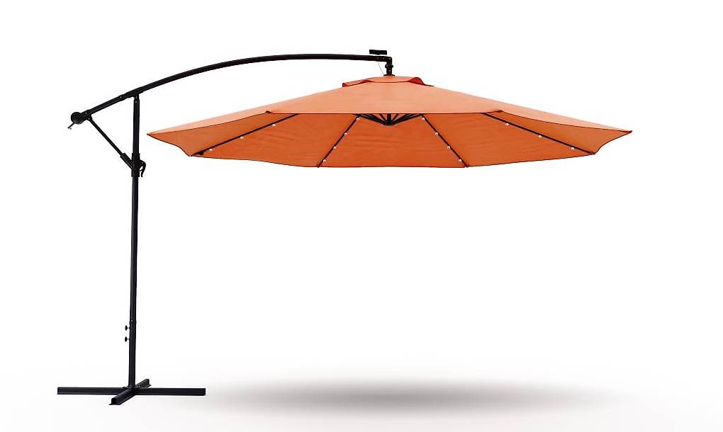 (NEU) - Sonnenschirm Ampelschirm mit LED 350 cm orange