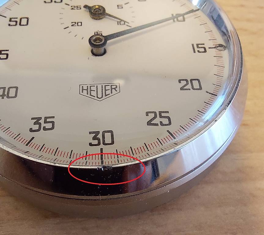 Verre De Compteur Pour Montre Heuer - Pièce D'origine Référence 7697 - Occasion