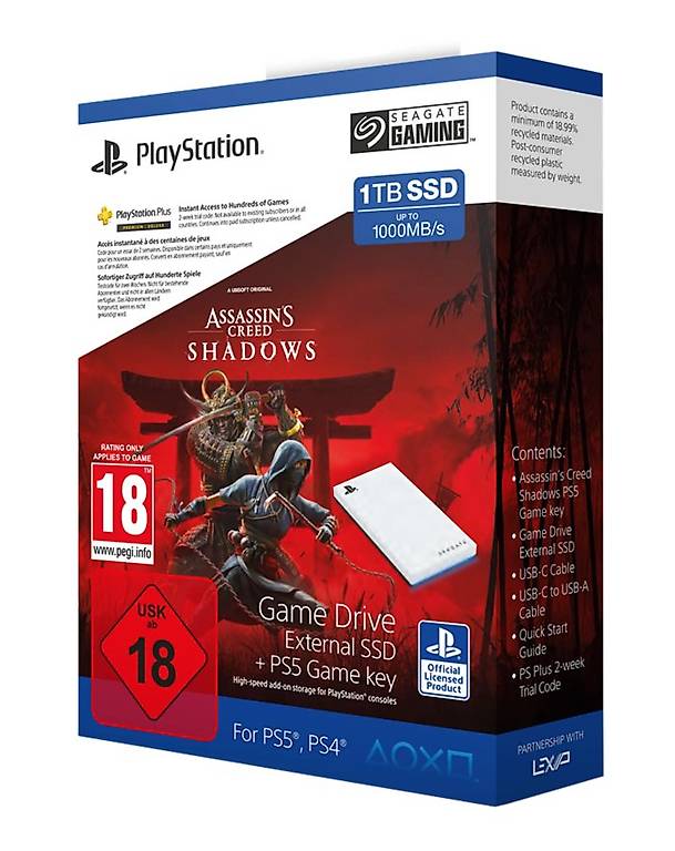 Neue SEAGATE Game Drive PS5 1TB SSD + Assassins Creed Game