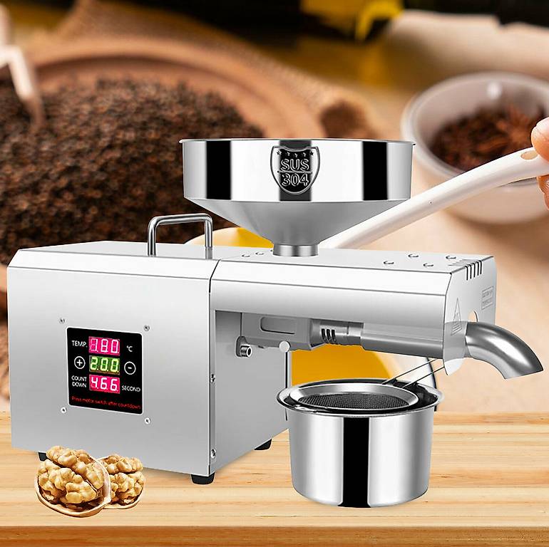 Elektrische Ölpresse 5kg/h - Für Kalt- Und Heißpressung Von Nüssen & Samen