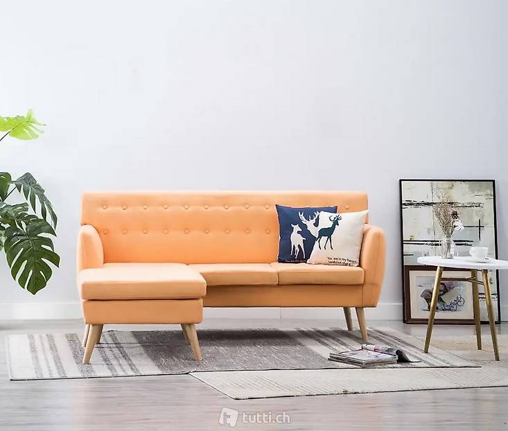  Sofa in L-Form Stoffbezug 171,5 x 138 x 81,5 cm Orange