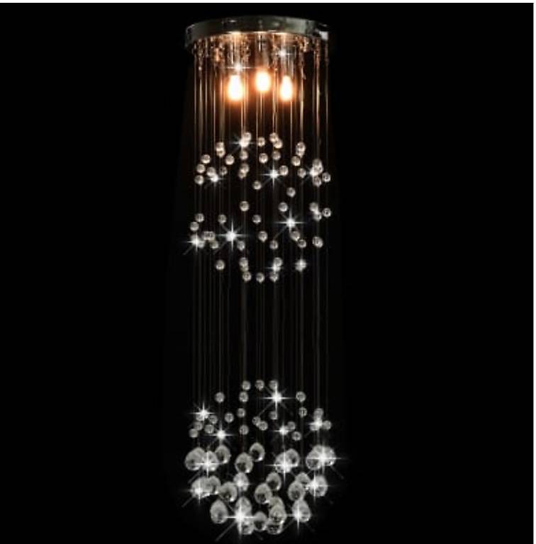 Deckenleuchte mit Kristallperlen Silbern Kugel 3x G9 Glühbir in Zug