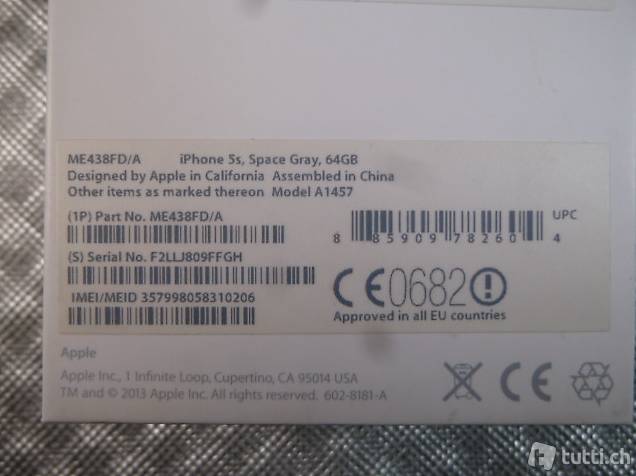 iPhone 5S 64 Gb makellos space gray, tadellos