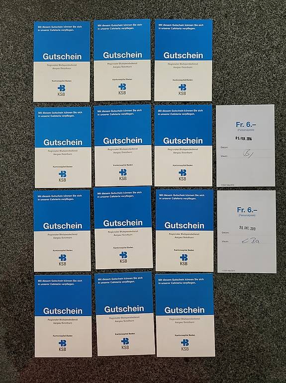 15x Gutscheine für KSB (Wert sFr. 90.-)