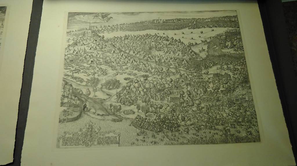 Faksimiledruck Kupferstich Martinis Schlacht bei Murten 1476 im Kanton