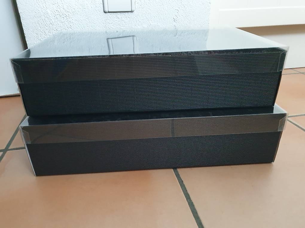 FREEBLOSS 15 Stück Geschenkboxen Mit PVC-Fenster - 25x18x13cm Schwarz, Faltbar