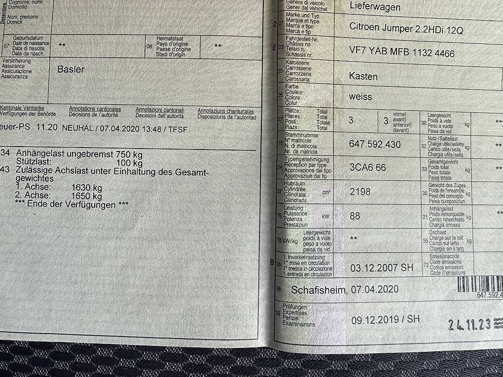 Citroen Jumper 2.2 HDI im Kanton Aargau
