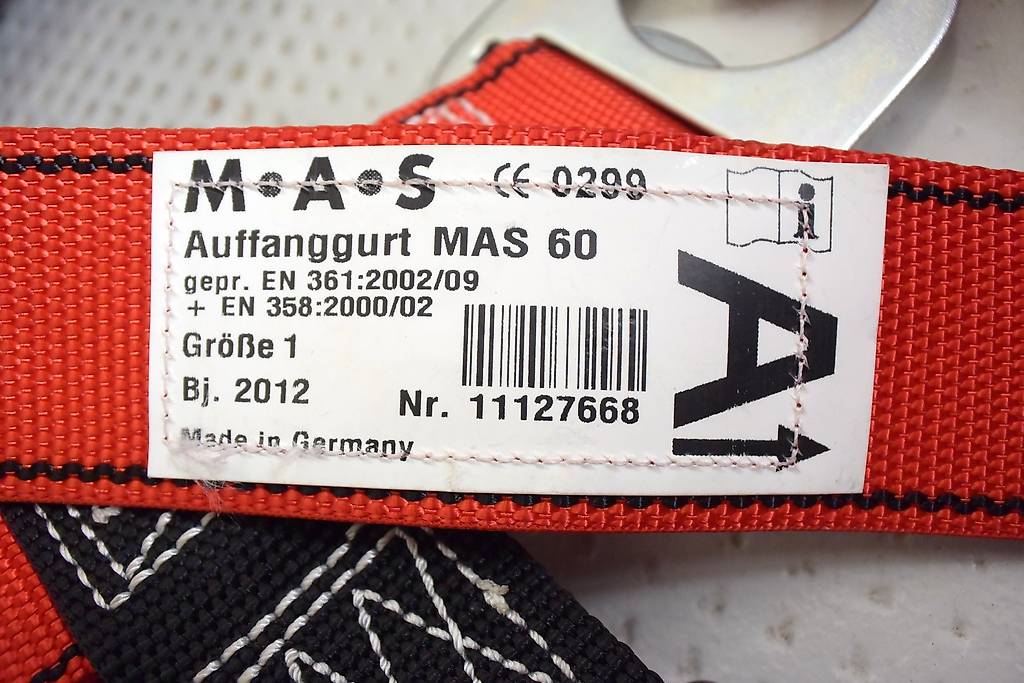 MAS Auffanggurt Größe 48-56 - Sicherheitsgurt Für Höhenarbeiten