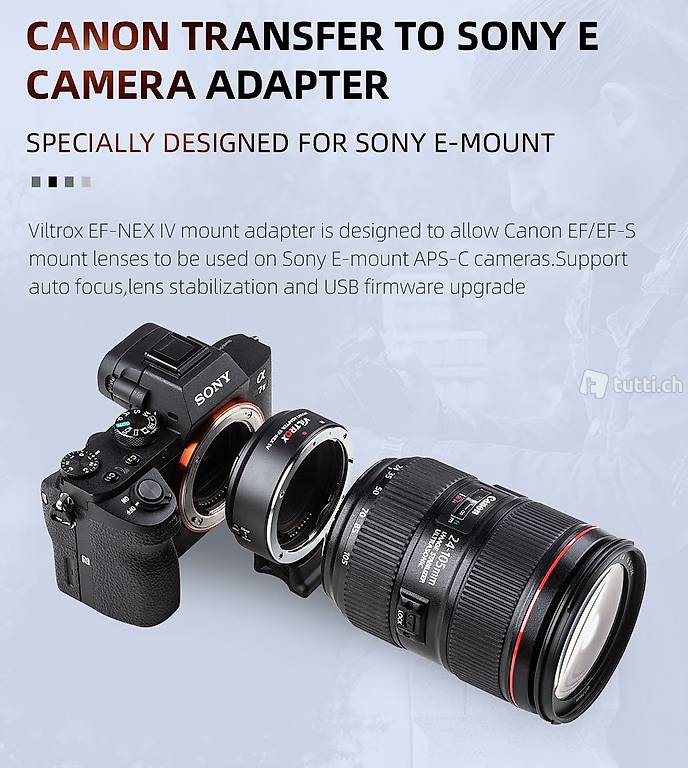  Viltrox EF-NEX IV Auto Fokus Objektiv Adapter für Canon EOS