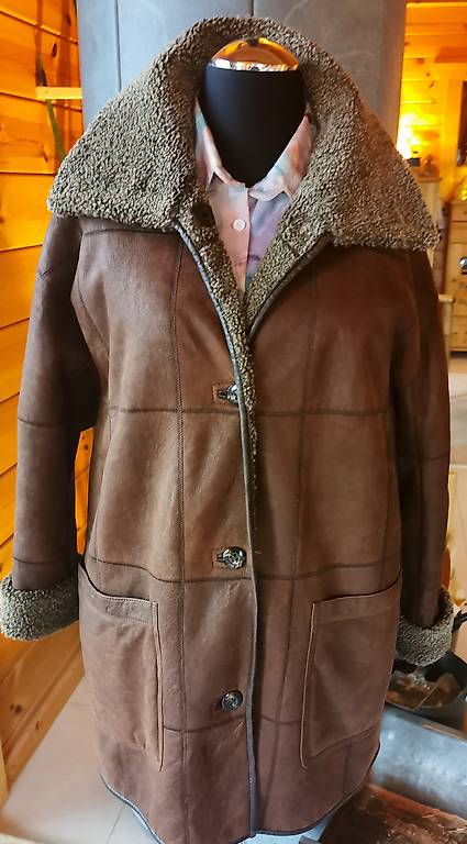 Echter Damen-Lammfell-Ledermantel (Shearling) Größe 46 outlet - wie neu!