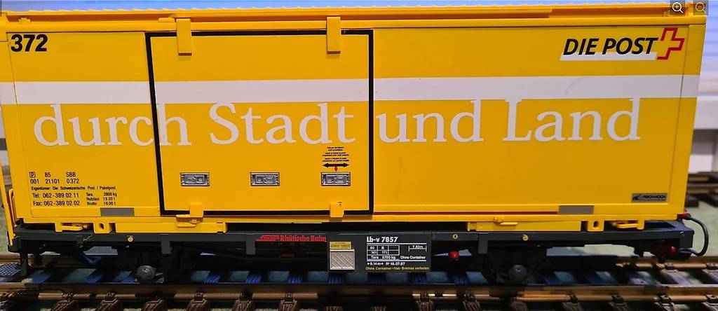 LGB 47892 RhB Containerwagen 'Durch Stadt und Land' im Kanton Zürich ...