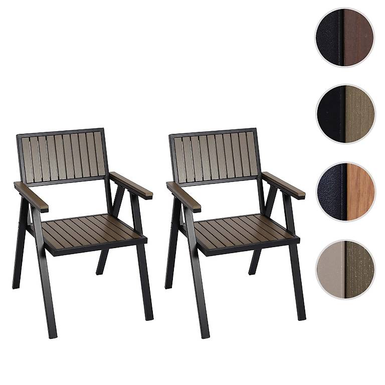 IKAYAA 2er Set Gartenliegen Polyrattan - Verstellbare Lounge Möbel Für Terrasse & Balkon