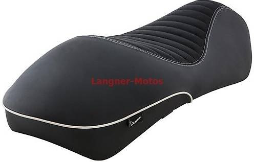 Vespa GTS 125/150/300 Sport Sitzbank Ab 2014 - Schwarz Mit Weißnähten
