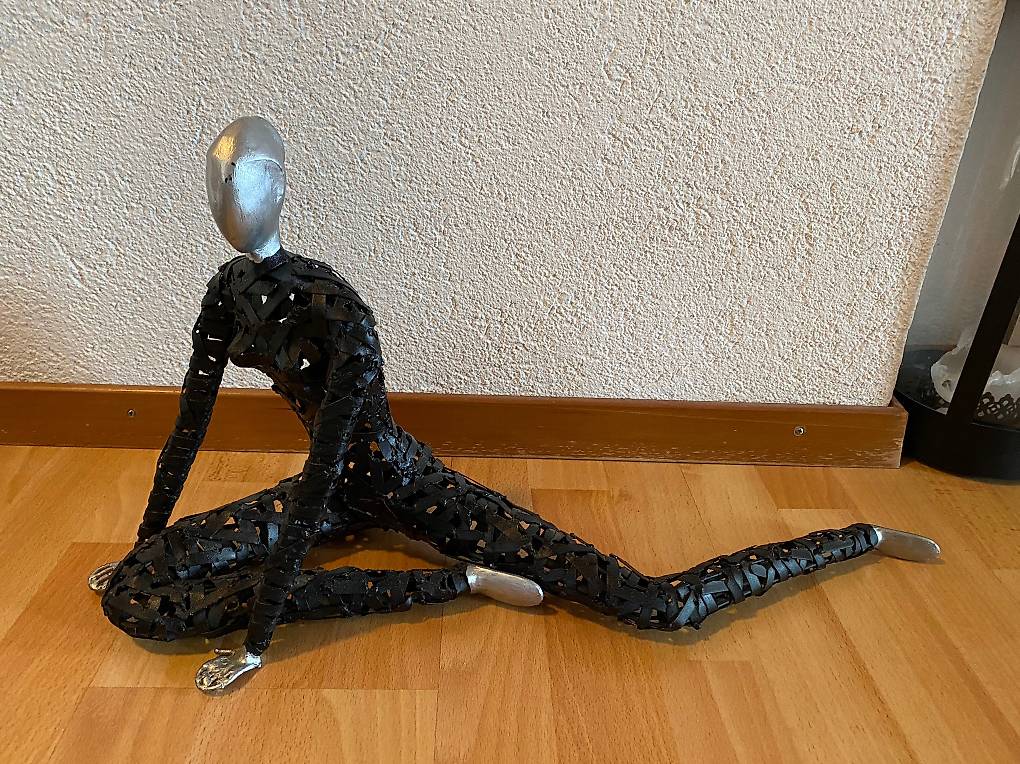 Moderne Yoga-Skulptur Aus Kunststoff – Weiße Desktop-Dekoration Für Wohnzimmer, Büro & Mehr