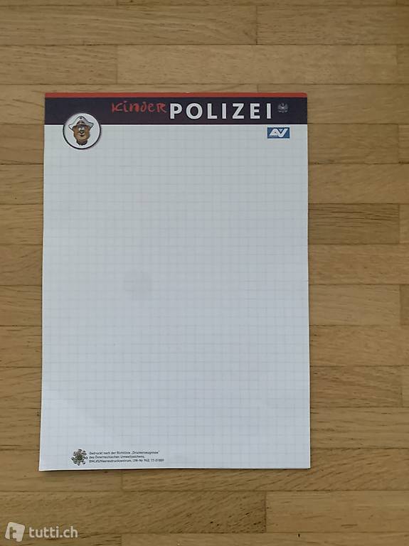Notizpapier Polizei