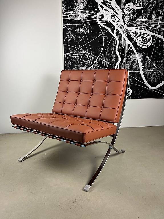 Design-Loungesessel im Retro-Stil | Echtleder Cognac im Kanton Basel-Landschaft