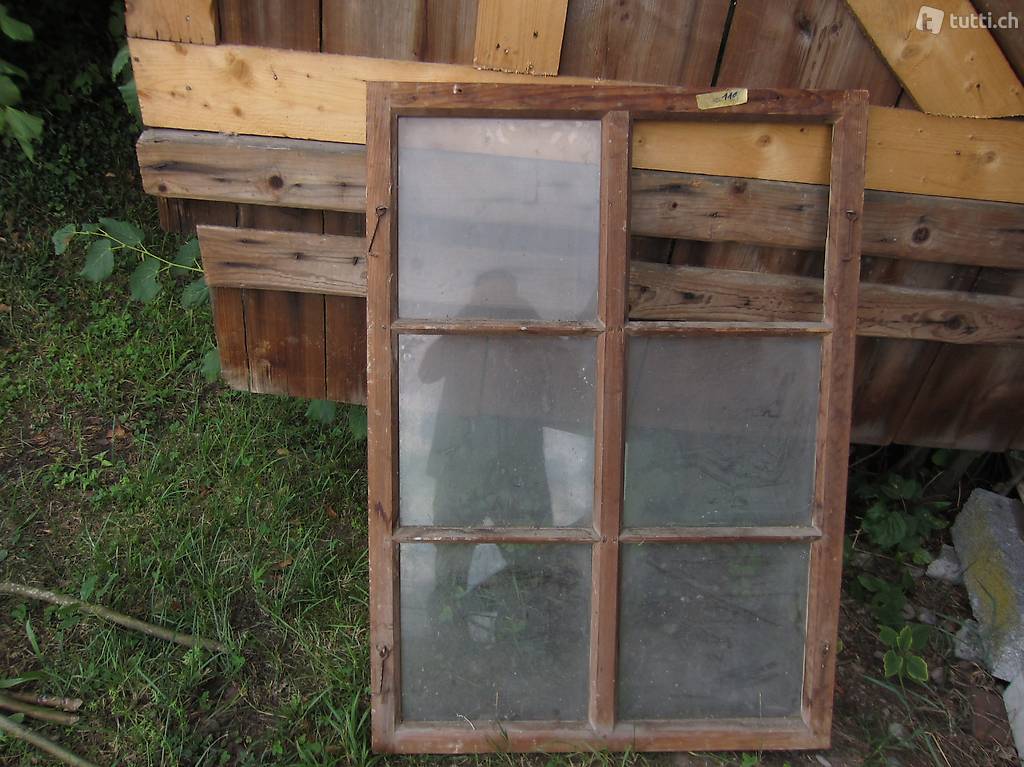 antikes Sprossenfenster / schönes Holzfenster Einfachglas