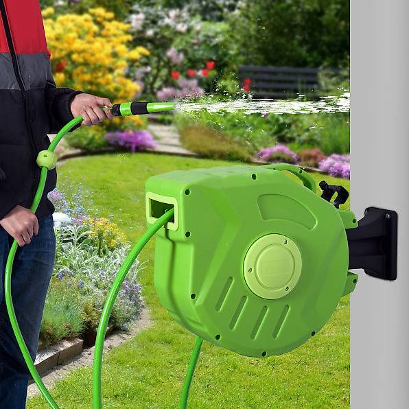 XPOtool Boîte à Manche Automatique 30m - Enrouleur Murale Pour Arrosage Jardin