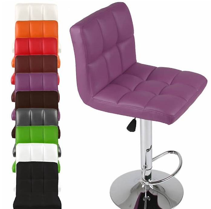Barhocker verstellbar 360° drehbar aus Kunstleder in Lila in Zug kaufen