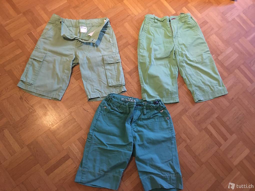 Shorts: Dreierpack grün, 2x Gr. 146, 1x Gr. 152