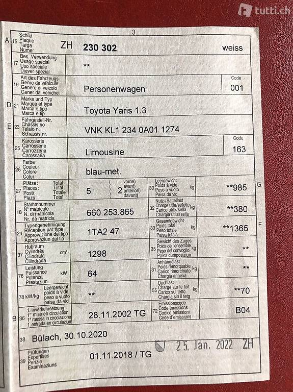 Auto Toyota Yaris 1.3
