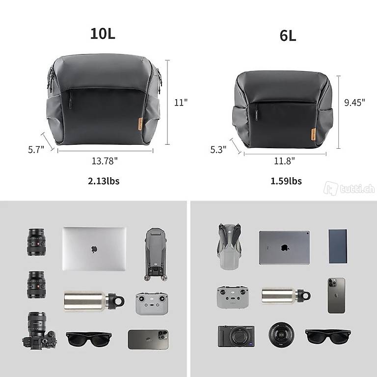  PGYTECH Onego Kamera Tasche 6L Für Sony Alpha Dji mini 3 Pro