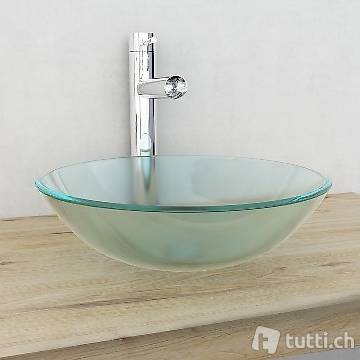  Waschbecken Hartglas 42 cm Mattiert