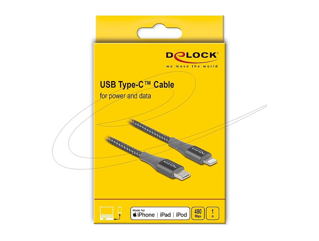 2 Stück neue USB-Kabel USB-C | Lightning 1 m, Grau (OVP) im Kanton Basel-Landschaft