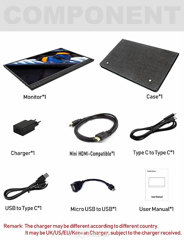  ZEUSLAP lcd hd monitor 15,6 usb typ c für laptop, xbox