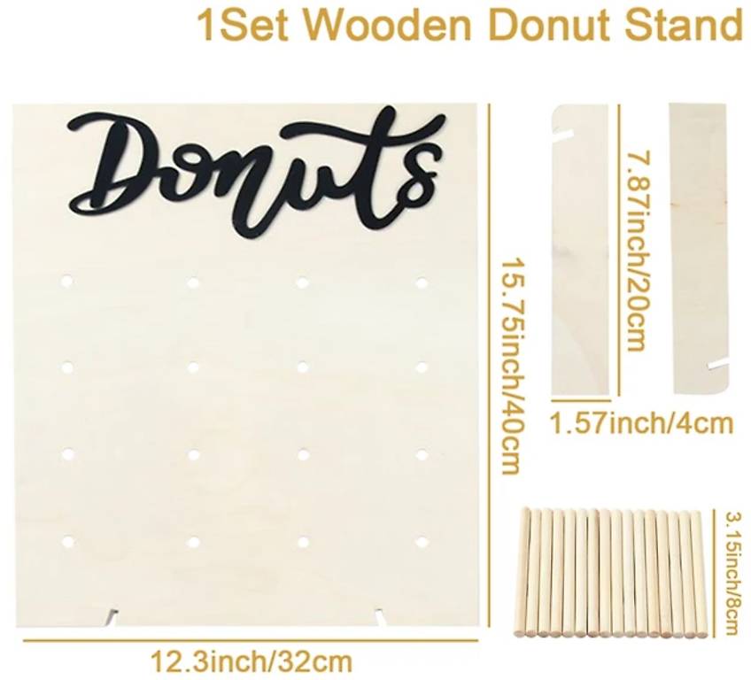 Lallisa Donut-Ständer Aus Holz – 3-teiliges Set, Pastellfarben, Für 1. Geburtstag & Desserttisch