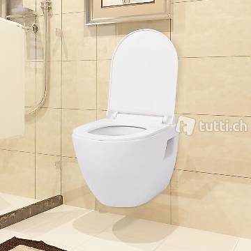  Wandmontierte Toilette Keramik Weiss
