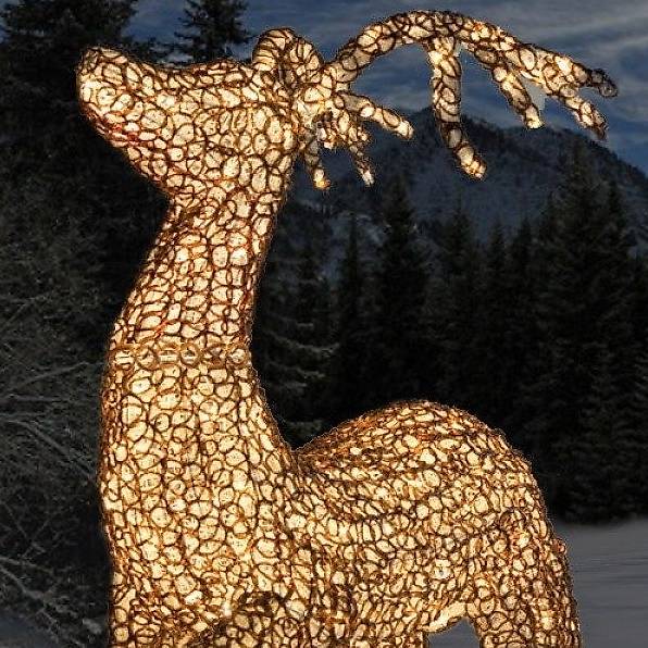 XXL LED Rentier in Gehpose, 120 cm, beleuchtet im Kanton Zürich