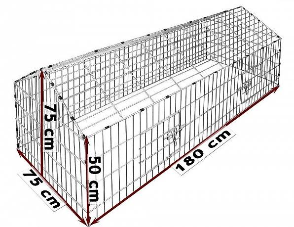 Gabbia Per Conigli PawHut Esterna In Legno 180x90x48 Cm - Con 3 Porte, Filo Zincato, Per Conigli, Galline, Piccoli Animali