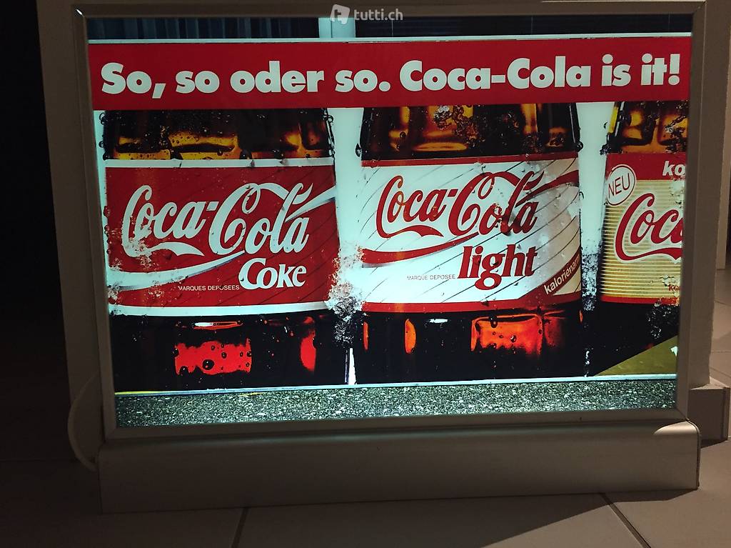 Coca-Cola Leuchtreklame Stehtafel