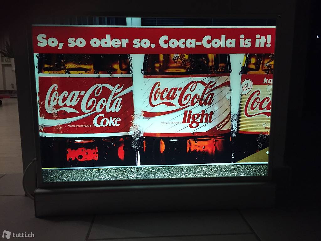 Coca-Cola Leuchtreklame Stehtafel