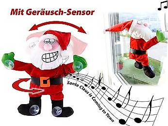Tanzender Weihnachtsmann Mit Musik - Singende Figur Mit Bär & Geschenktüte