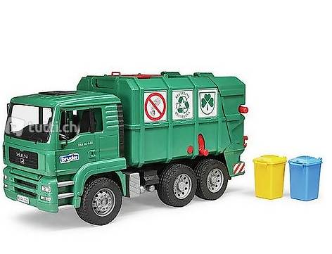  Bruder Spielwaren Lastwagen MAN TGA Müll-LKW grün