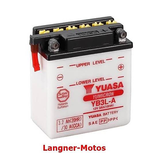 YUASA YB3L-A Batterie 12V 3Ah - Trocken Vorgeladen Für Motorräder & Mopeds