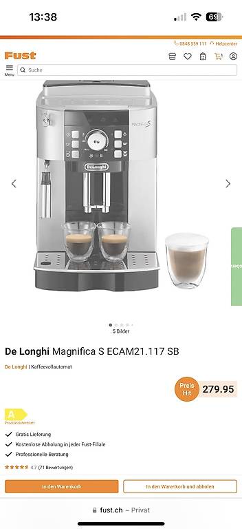 DeLonghi Magnifica S Kaffemaschine im Kanton Schwyz - tutti.ch