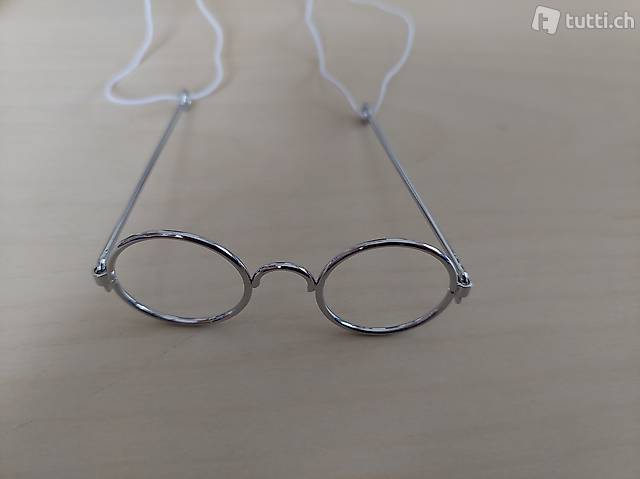 Nickelbrille in Etui, Brille für Puppe von Götz