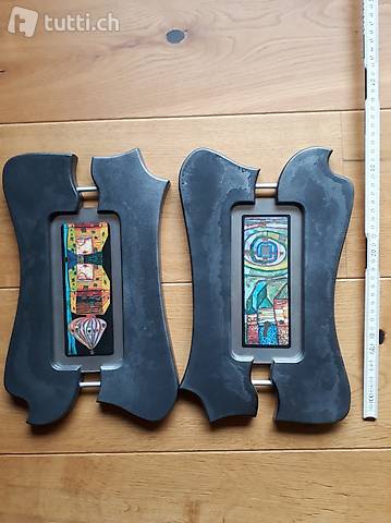 2 Bilder: Hundertwasser Kunstdruck in schönem Rahmen
