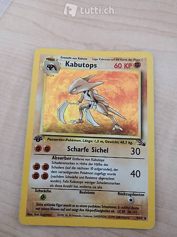 Kabutops 1st Edition Holo Fossil Set