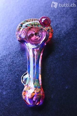 Glas Pfeife handgemacht Einzelstück Regenbogen