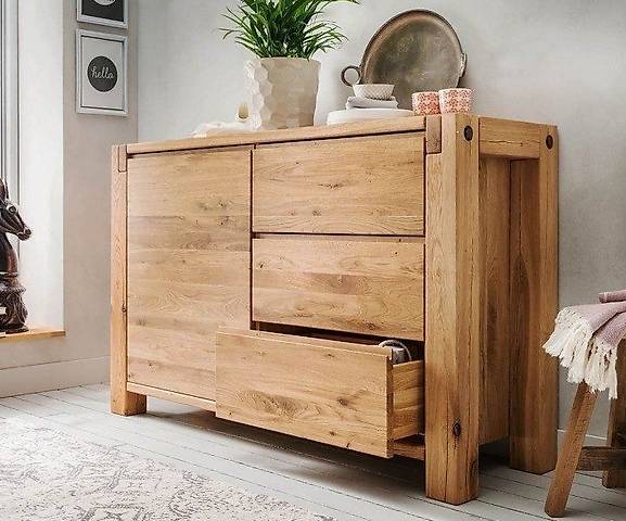 Balkenkommode Sideboard Eiche massiv gebürstet und geölt