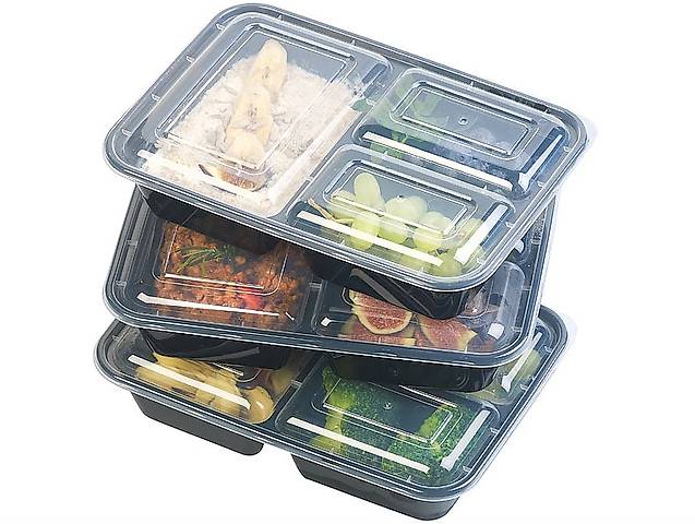 10er-Set Lebensmittel-Boxen mit je 3 Trennfächern & Deckel, in Zug