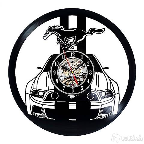 Mustang Schallplatten Uhr