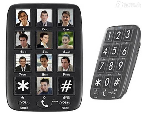 Senioren-Festnetz-Telefon mit 12 Foto-Schnellwahl-Tasten, Fr