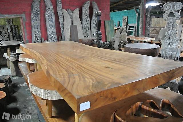 Tisch Baumscheibentisch Konferenztisch Gartentisch Holztisch